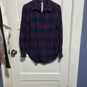 Lululemon Athletica Casual Button Down Shirt Purple and Blue